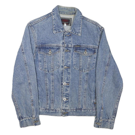 SANCHO Boys Blue Denim Jacket M Cotton Blend Button Closure Classic Fit
