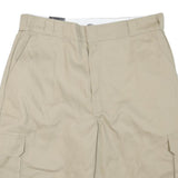 DICKIES Mens Shorts Beige Cargo Loose Fit L W36 Workwear Pocketed