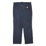 CARHARTT Mens Cotton Blend Navy Regular Straight Trousers W38 L31 Workwear Zip