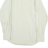 NAUTICA Mens Green & White Striped Cotton Shirt M Long Sleeve Casual