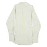 NAUTICA Mens Green & White Striped Cotton Shirt M Long Sleeve Casual
