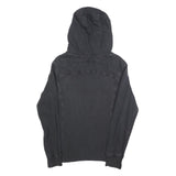 FABRIC OF LIFE Mens Black Cotton Blend Pullover Hoodie S Ribbed Panel