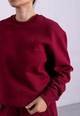 Organic Cotton Sweatshirt, Ruby Wine