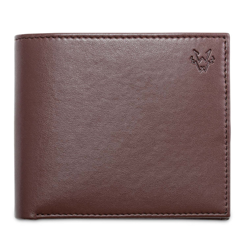 Coin Wallet in Chestnut Brown with Red