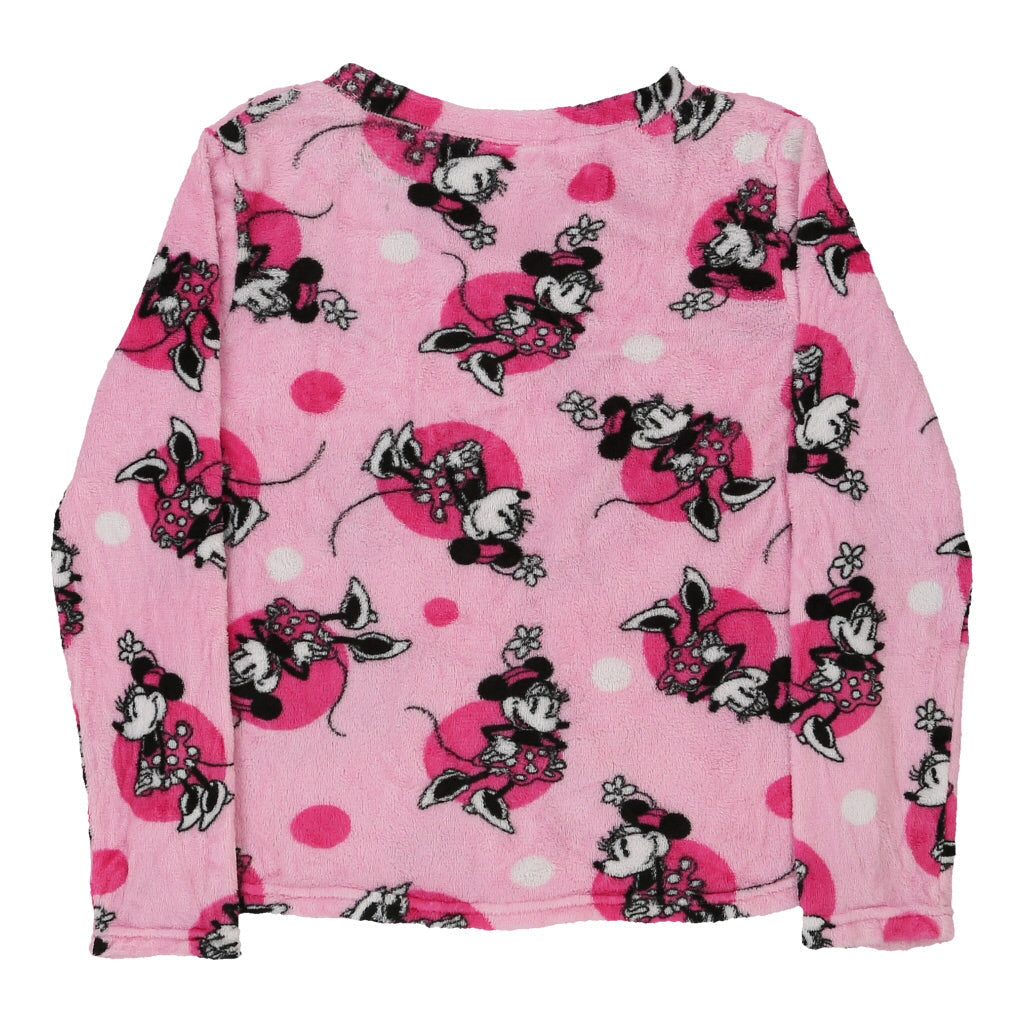 Minnie Mouse Pyjama Top Disney Cartoon Fleece - Small Pink Polyester