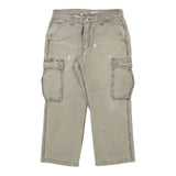 Relaxed Fit. Carhartt Cargo Trousers - 34W 25L Beige Cotton