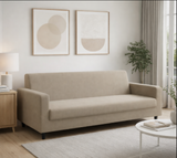 Anyseat 4-Seater Sofa Cover – Plain Beige Style Slipcover for Living Room Chair Protection