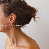 Crescent Hoop Earrings in Gold, Large - Astor & Orion Ethically Made Jewelry