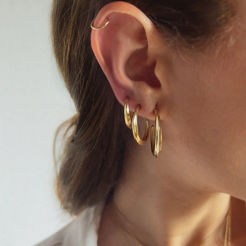 Crescent Hoop Earrings in Gold, Large - Astor & Orion Ethically Made Jewelry