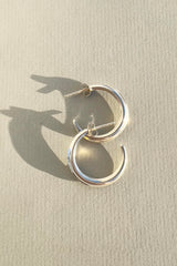 Crescent Hoops Silver Medium