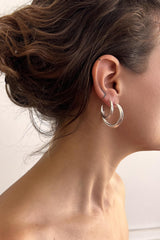 Crescent Hoops Silver Large