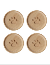 Anygleam Natural Wood 4pcs Wooden Cup Coaster Kitchen Tools Accessories