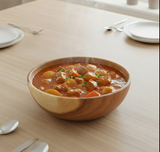 Anygleam Natural Wood Large Acacia Wood Salad Soup Bowl Food Kitchen Tableware