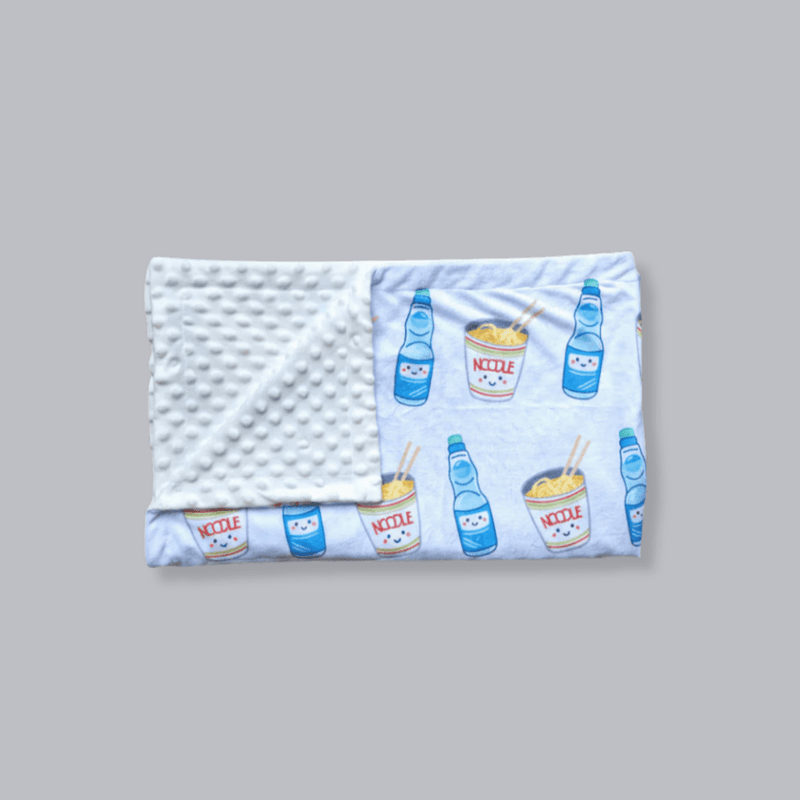 Minky Fleece Sensory Baby Blanket - Cup Noodle