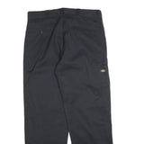 DICKIES Mens Black Cotton Blend Loose Fit Straight Leg Trousers W38 L34 Workwear