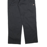 DICKIES Mens Black Cotton Blend Loose Fit Straight Leg Trousers W38 L34 Workwear