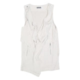 MINT VELVET Womens White Sleeveless Jacket UK 14 Polyester Blend Casual Layer