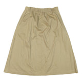 MARC ANTHONY Womens Beige Cotton Blend Midi A-Line Skirt L Comfortable Casual