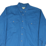 ST JOHNS BAY Mens Blue Cotton Blend Shirt M Button Down Pockets Casual