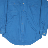 ST JOHNS BAY Mens Blue Cotton Blend Shirt M Button Down Pockets Casual