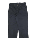 TRUSSARDI Mens Cotton Blend Black Regular Straight Trousers W31 L33 Classic Zip