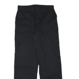 DICKIES Mens Black Cotton Blend Regular Fit Straight Leg Trousers W30 L31