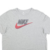 NIKE Mens Grey Cotton Blend Graphic T-Shirt 2XL Short Sleeve Crew Neck Casual