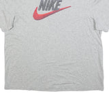 NIKE Mens Grey Cotton Blend Graphic T-Shirt 2XL Short Sleeve Crew Neck Casual
