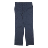 DICKIES Mens Navy Regular Fit Straight Trousers Cotton Blend W32 L30 Workwear