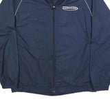 ADIDAS Mens Navy Blue Industrial Packaging Logo Zip Up Jacket L Polyester Blend