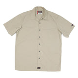 DICKIES Mens Beige Workwear Cotton Blend Shirt L Durable Practical Short Sleeve