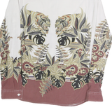 JUSTCAVALLI Mens White & Brown Floral Print Shirt M Stylish Designer Casual Wear