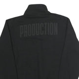 CHAMPION Mens Black Half Zip M Cotton Blend Pullover Sweatshirt Production Print