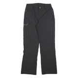 Womens Black Regular Fit Straight Leg Trousers W30 L30 Polyester Blend Zip