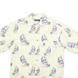 PURITAN Mens Yellow & Blue Patterned Casual Shirt S Cotton Summer Style