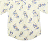PURITAN Mens Yellow & Blue Patterned Casual Shirt S Cotton Summer Style