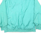 Womens Blue & White Nylon Button Jacket L Plain Lightweight Casual