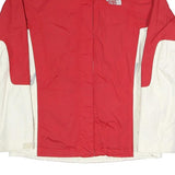 THE NORTH FACE Womens Red & White Outdoor Jacket S Polyester Waterproof Zip