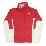 THE NORTH FACE Womens Red & White Outdoor Jacket S Polyester Waterproof Zip
