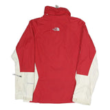 THE NORTH FACE Womens Red & White Outdoor Jacket S Polyester Waterproof Zip