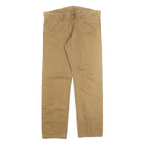 CARHARTT Mens Beige Regular Fit Straight Denim Jeans W34 L30 Cotton Blend Zip