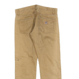 CARHARTT Mens Beige Regular Fit Straight Denim Jeans W34 L30 Cotton Blend Zip