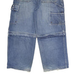 NEVADA Mens Regular Fit Blue Denim Cargo Capris W34 L25 Casual Cotton Zip Jeans