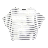 ZARA Womens White & Black Striped Oversized Top Short Sleeve Round Neck S