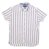 TOMMY HILFIGER Mens White Red & Blue Stripe Shirt XL Casual Cotton Blend