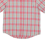 WOOLRICH Mens Red & Grey Checked Shirt L Button Down Cotton Blend Summer Casual