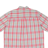WOOLRICH Mens Red & Grey Checked Shirt L Button Down Cotton Blend Summer Casual