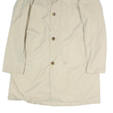 LORD TIANI Mens Beige Cotton Blend Classic Coat L Button Plain Lightweight