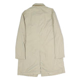 LORD TIANI Mens Beige Cotton Blend Classic Coat L Button Plain Lightweight