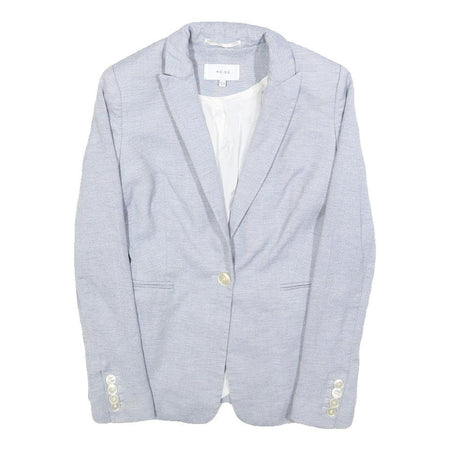 REISS Womens Blue Linen Blend Blazer Jacket UK 8 Single Button Tailored